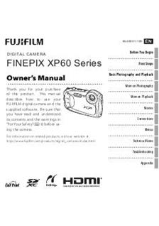 Fujifilm FinePix XP60 manual. Camera Instructions.